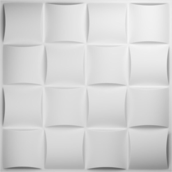 Ekena Millwork Baile EnduraWall Decorative 3D Wall Panel, White, 19 5/8"W x 19 5/8"H WP20X20BAWH - main